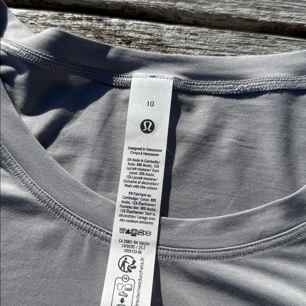 Lululemon Modal Relaxed-Fit Lounge Long-Sleeve Shirt size 10 Silver Gray nwt - Picture 6 of 6